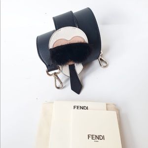 Fendi Karlito Handbag Leather Strap with Mink Fur